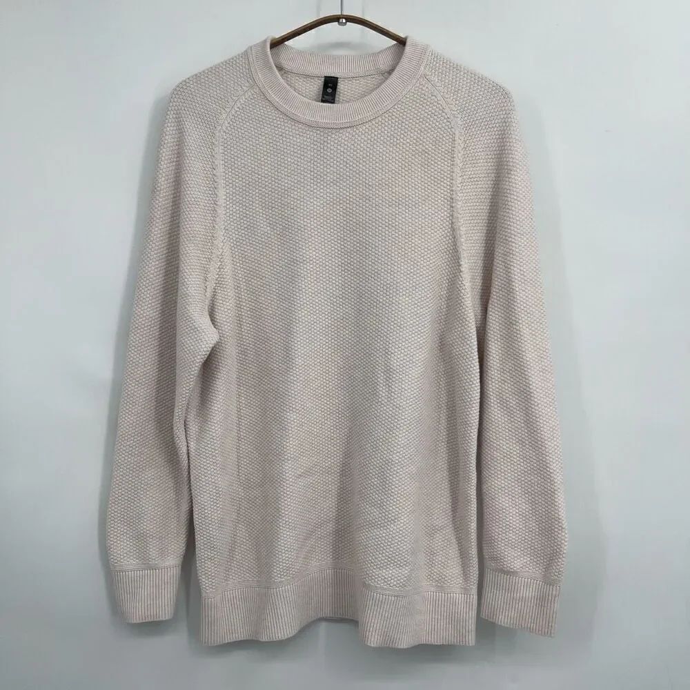 Lululemon Light Beige Textured Knit Crewneck Long Sleeve Sweater Size XS
